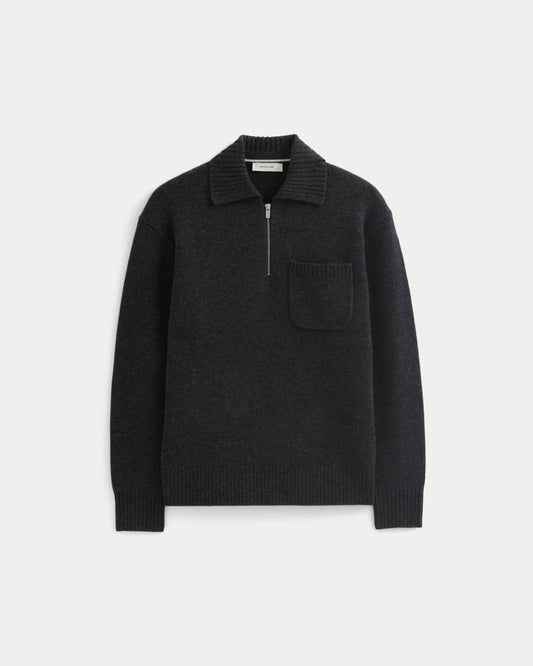 Luxe Merino Quarter-Zip Pullover | Heathered Black