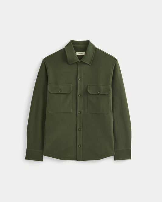 Relaxed Knit Utility Shirt | Dark Forest