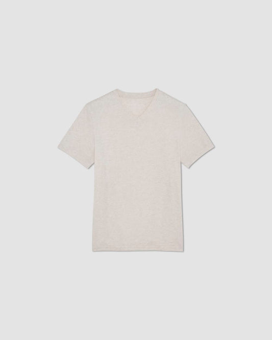 The Essential Organic V-Neck Tee | Heathered Oat