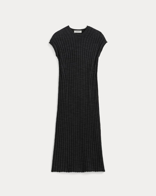 The Column Dress in Cotton Linen | Black