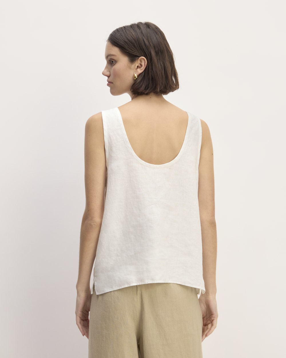 The Scoop Tank in Linen | White