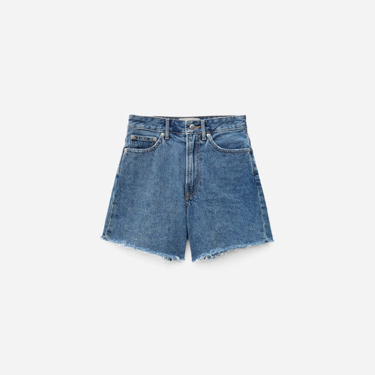 The A-Line Denim Short | Medium Indigo
