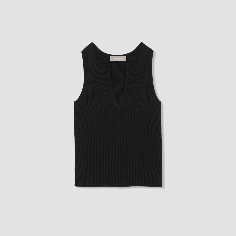 The Ribbed Cutaway Tank | Black