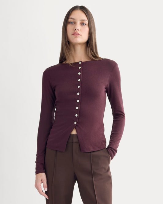 Button-Up Top in Butterluxe | Deep Plum