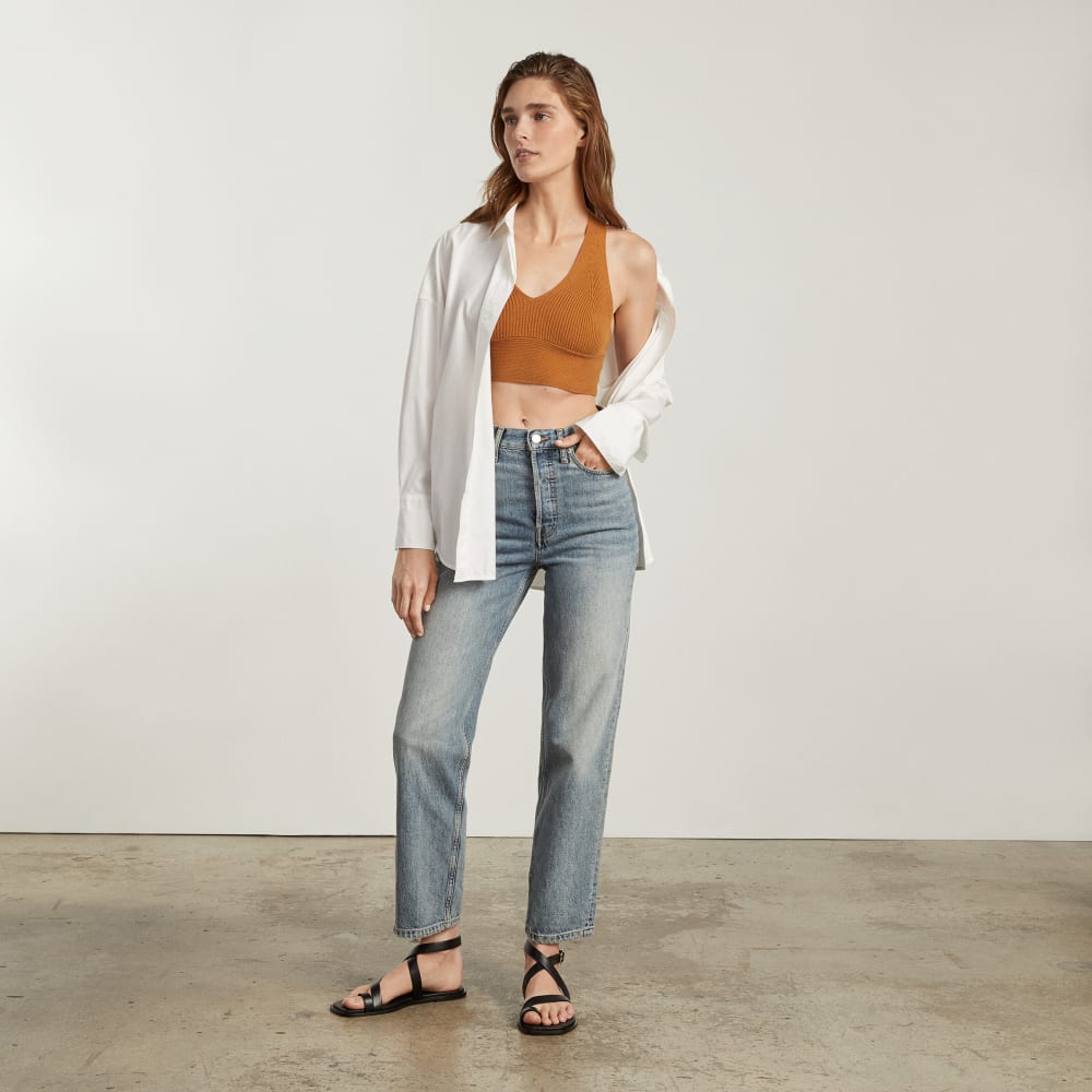 The Cross-Back Cropped Sweater Top | Butter Caramel