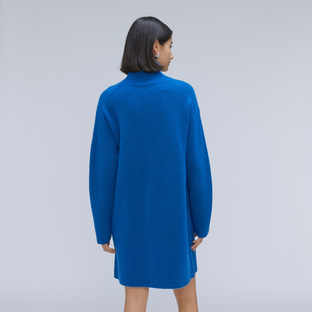 The Cozy Stretch Turtleneck Dress | Heathered Lapis Blue