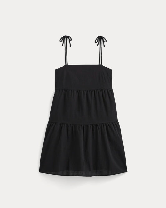 The Gauze Mini Tiered Dress | Black