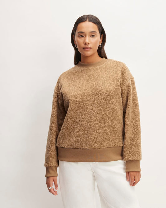 The ReNew Fleece Oversized Crew | Tiger's Eye