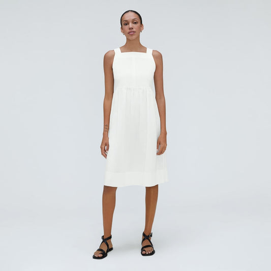 The Seersucker Midi Dress | White