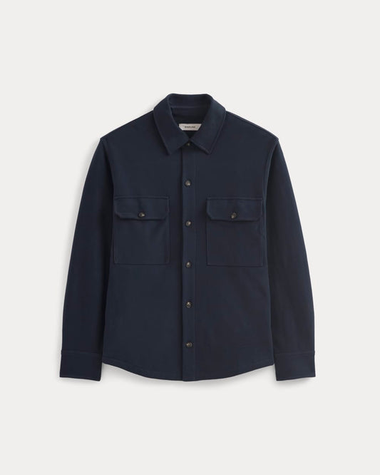 Relaxed Knit Utility Shirt | Navy