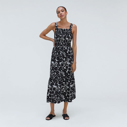 The Smock Dress | Black / Canvas Floral