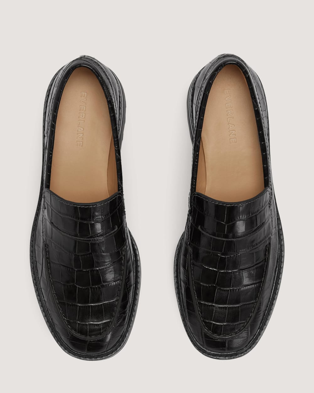 The Lug Loafer | Black Crocodile