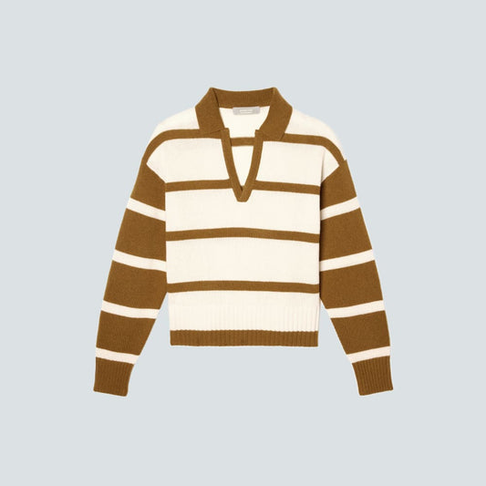 The Cashmere Polo | Bone / Tapenade