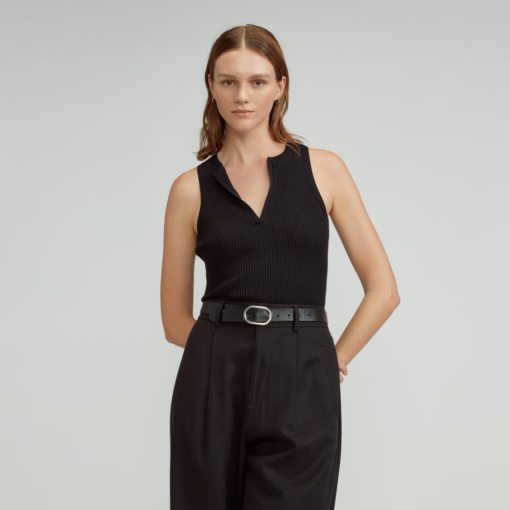 The Ribbed Cutaway Tank | Black