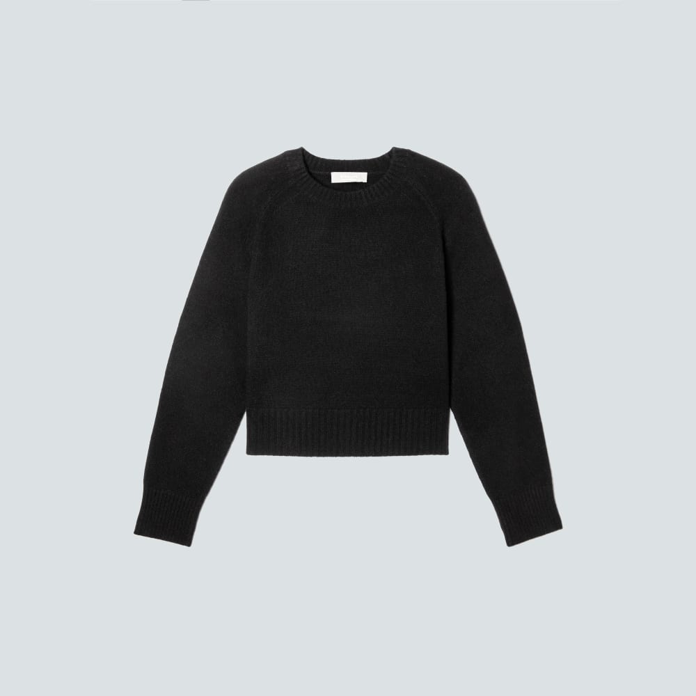 The Cashmere Boxy Crew | Black