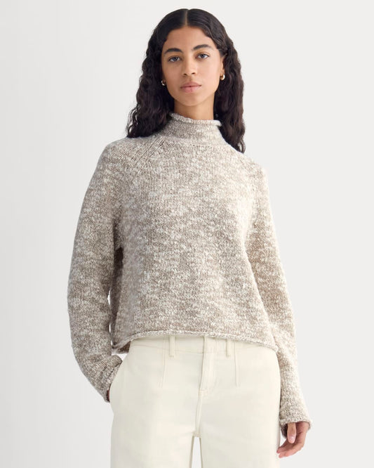 Rollneck Sweater | Bone/Trench Coat Twist