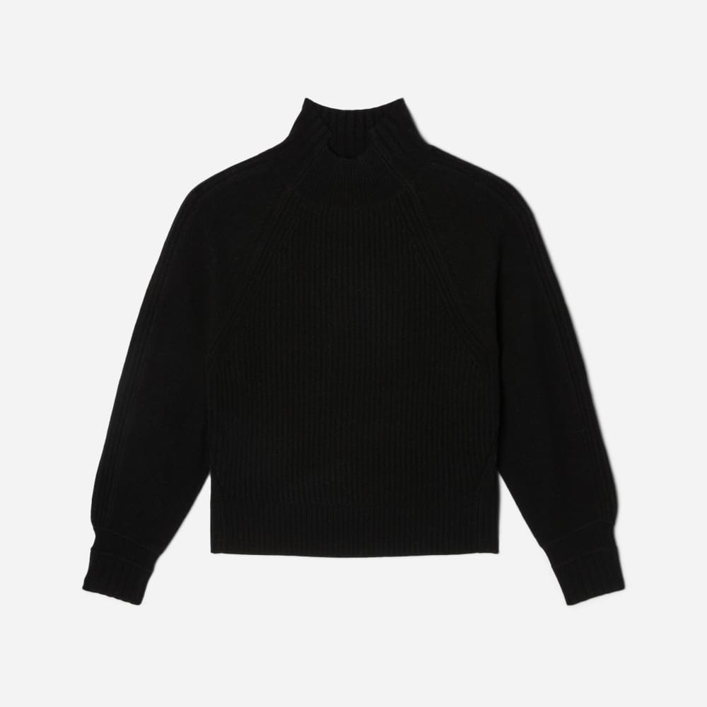 The Cashmere Ribbed Turtleneck | Black