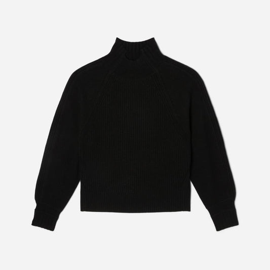 The Cashmere Ribbed Turtleneck | Black
