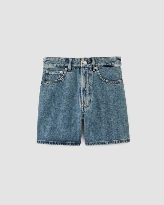 The A-Line Denim Short | Mid Blue