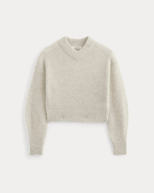 Cropped Cocoon Sweater in Alpaca | Almond