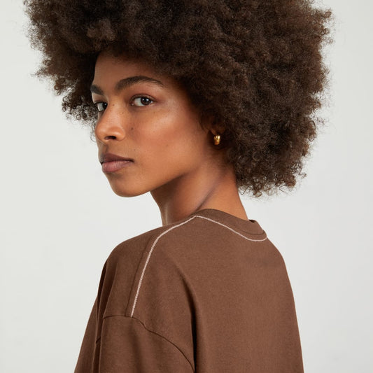 The Vintage Henley Hemp Tee | Espresso