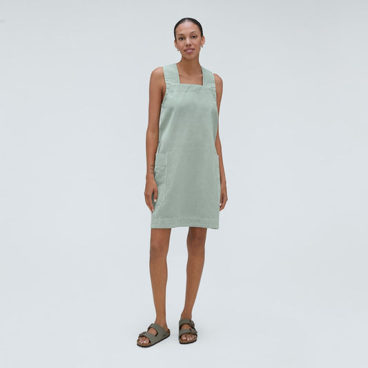 The Cross-Back Apron Mini Dress | Sea Glass