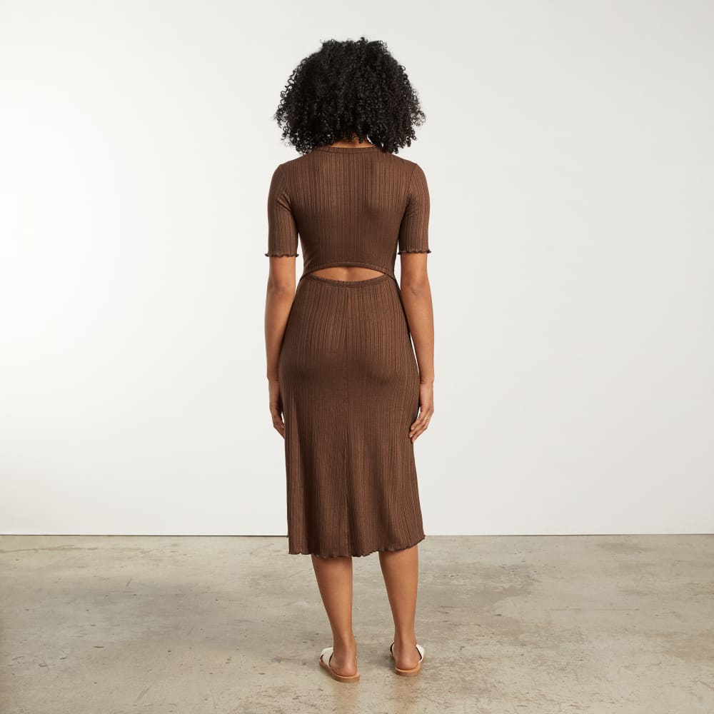 The Open Back Rib Dress | Espresso