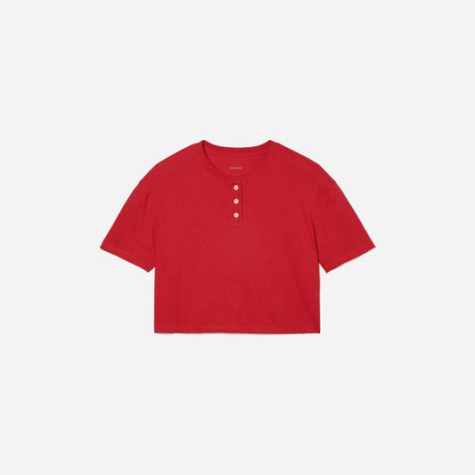 The Vintage Henley Hemp Tee | Goji Berry