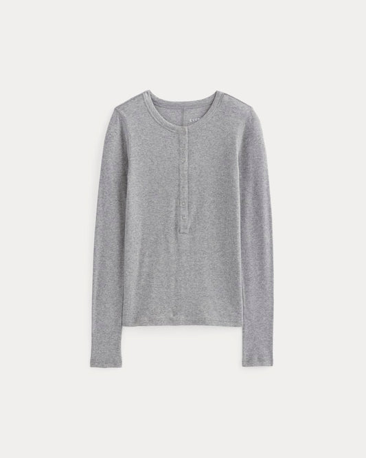 The Luxe Rib Henley |  Heathered Grey