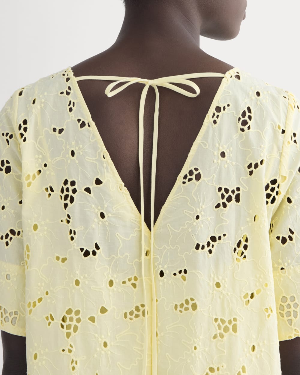 The Eyelet Mini Shift Dress | Light Yellow