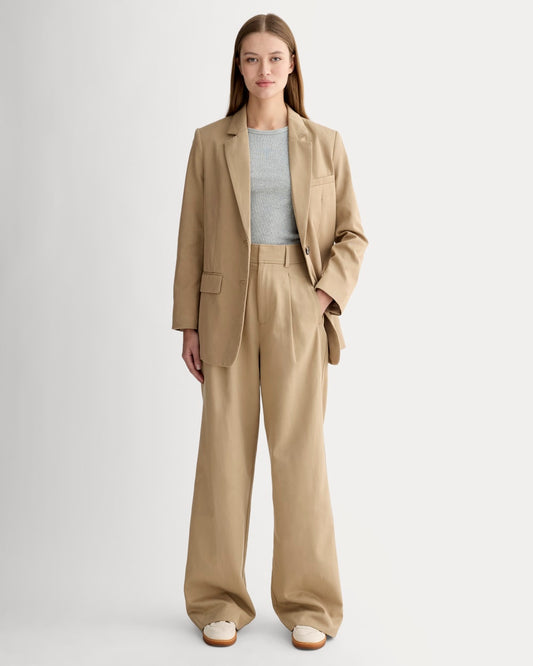 The Draper Pleated Pant in Buttersmooth | Ash Brown | 32 Inseam