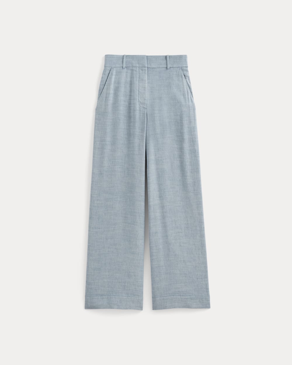 The Wide-Leg Pant in Stretch Linen | Chambray