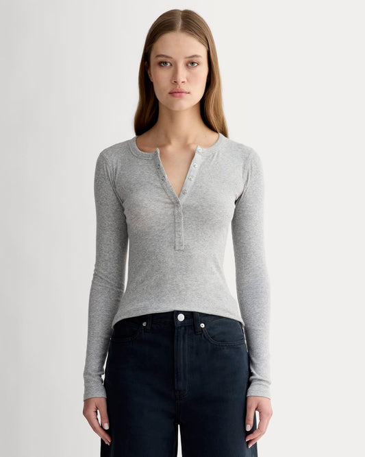 The Luxe Rib Henley |  Heathered Grey