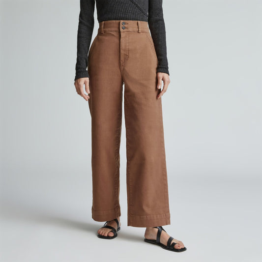 The Organic Wide-Leg Pant | Carob Brown