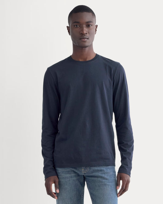 The Essential Organic Long-Sleeve Tee | Deep Navy