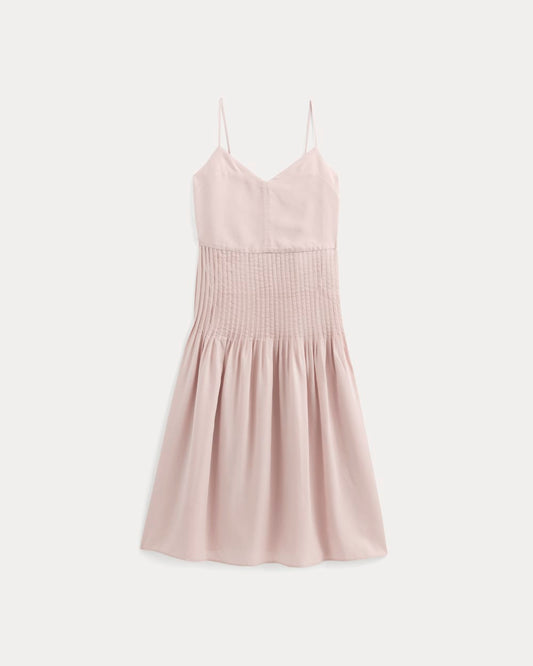 The Pleated Slip Dress in Butterlite | Soft Rose