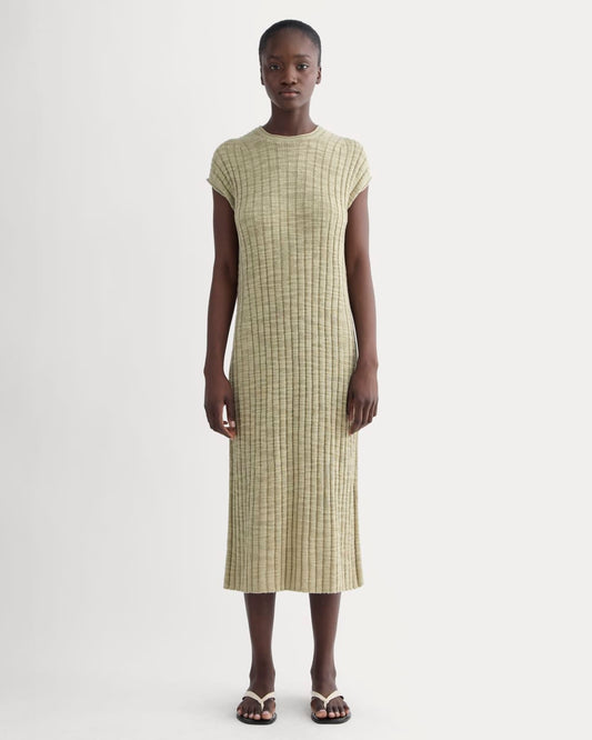 The Column Dress in Cotton Linen | Eucalyptus