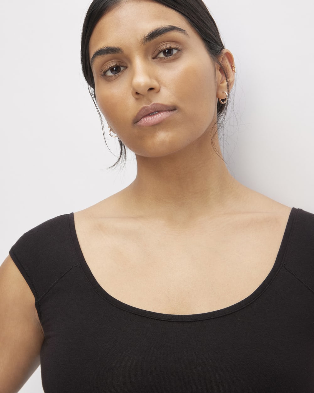 The Supima® Form Cap-Sleeve Tee | Black