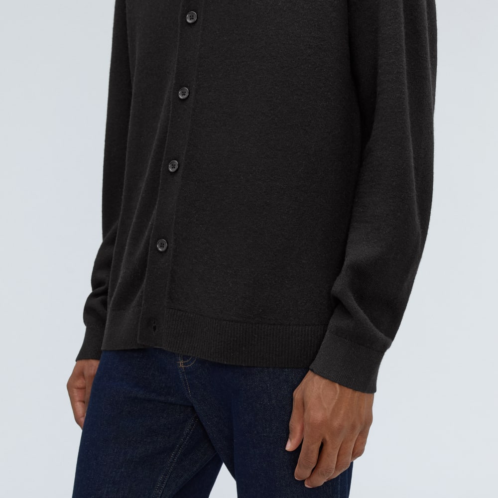 The Merino-Blend Sweater Polo | Black
