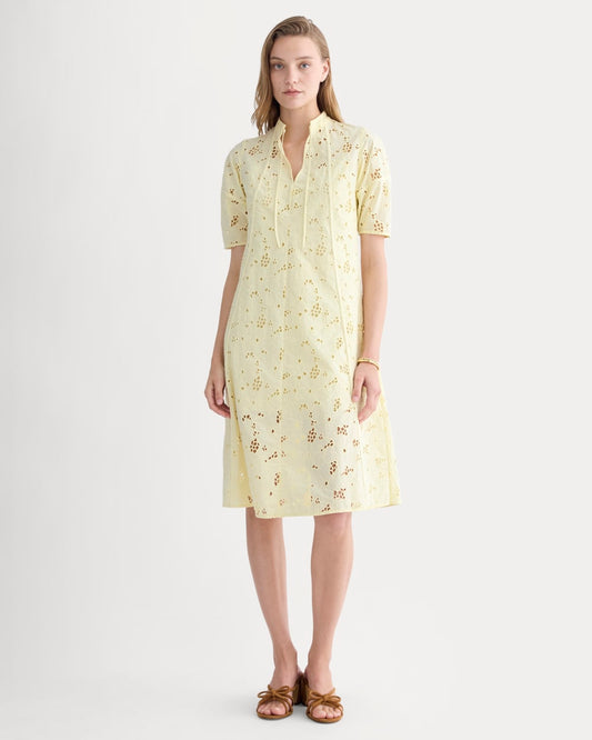 The Eyelet Midi Dress | Light Yellow