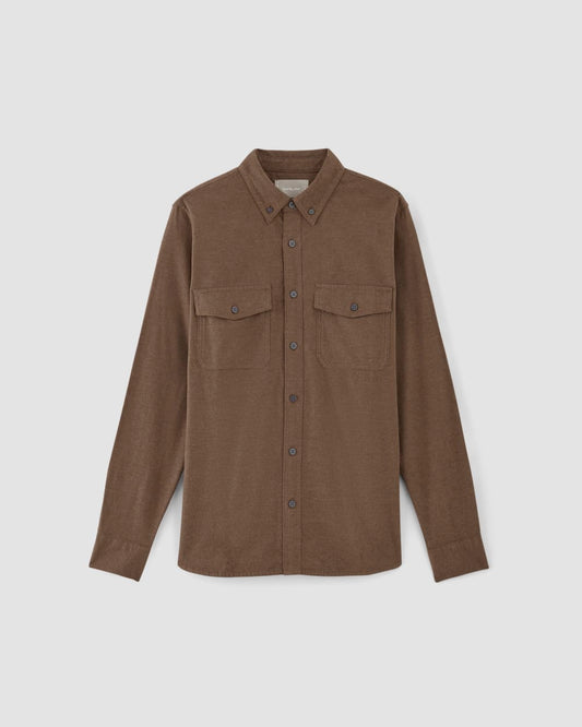 The Brushed Flannel Shirt | Heathered Cocoa Brown