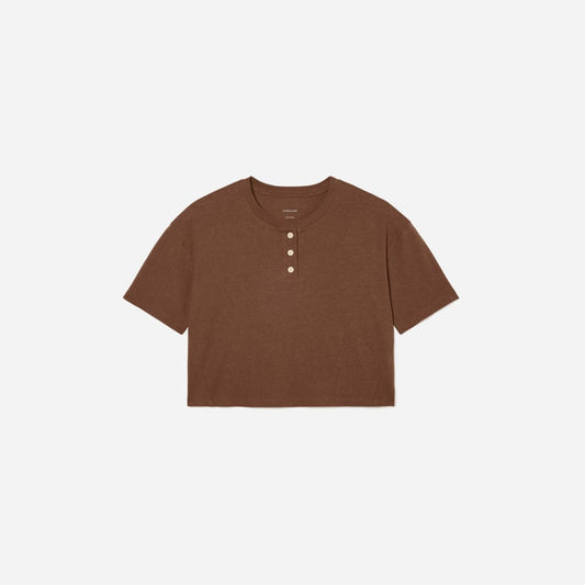 The Vintage Henley Hemp Tee | Espresso