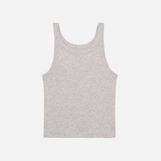 The Pima Micro-Rib Short Tank |  Heathered Grey