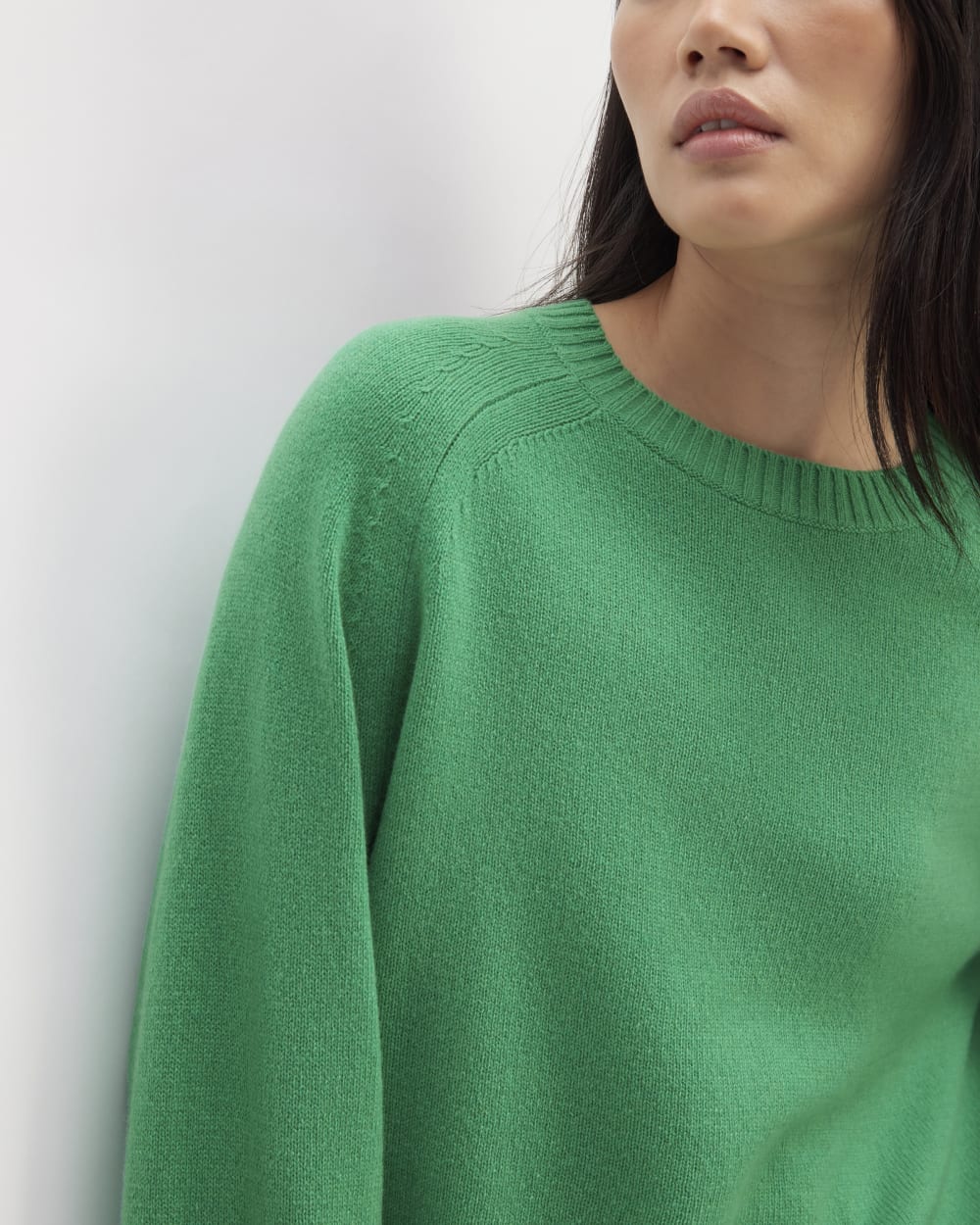 The Cashmere Boxy Crew | Bright Jade