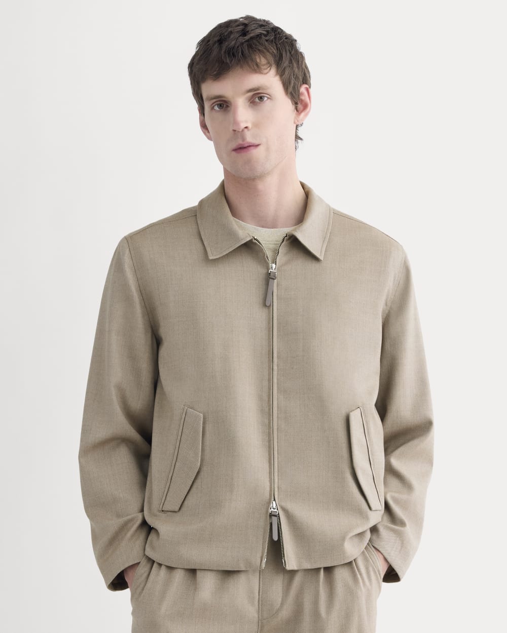 Tailored Zip Jacket | Light Taupe