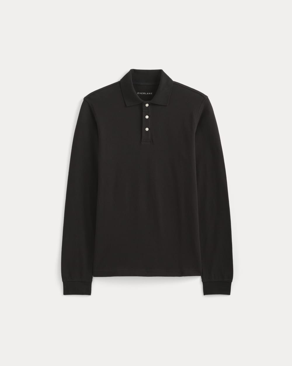 The Long-Sleeve Pique Polo | Black