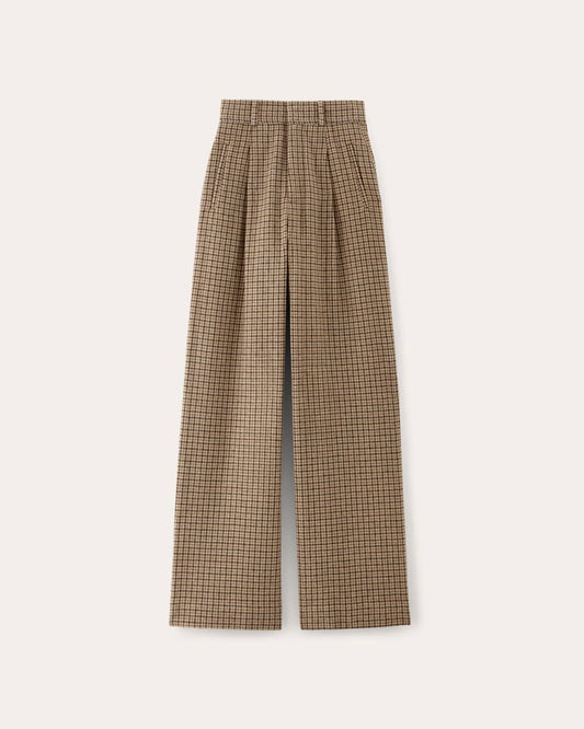 The Draper Pant in Wool | Camel Houndstooth