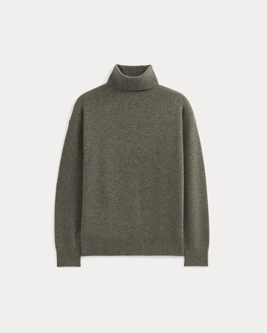 Luxe Merino Relaxed Turtleneck | Heathered Charcoal