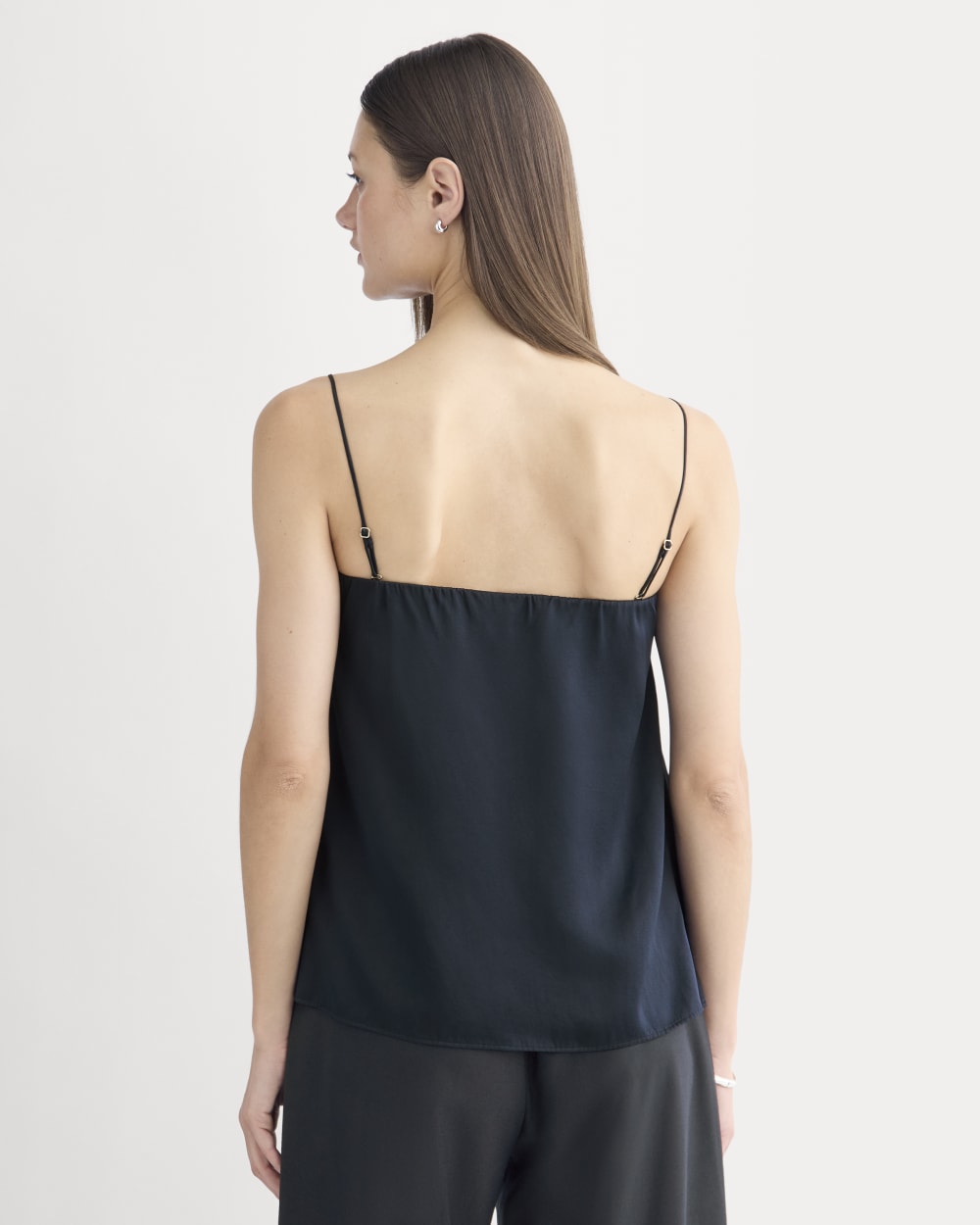 Thin Strap Cami in Silk Charmeuse | Navy
