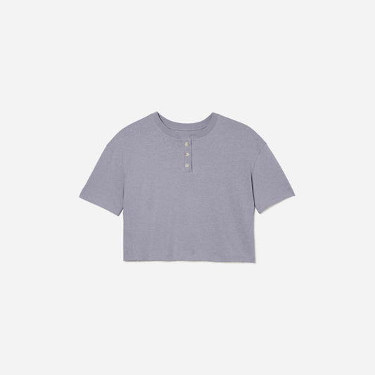 The Vintage Henley Hemp Tee | Lilac Grey
